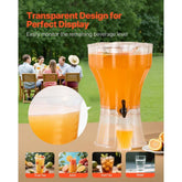 Beverage Dispenser, 3.4 Gallon Drink Dispenser for Parties, Plastic Juice Dispensers with No-Drip Spigot, Iced Tea Lemonade Juice Water Dispensers, for Restaurants, Hotels, Parties